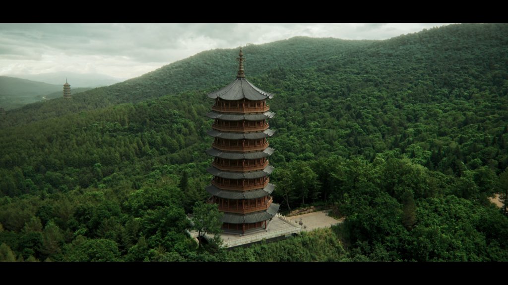 Digital Reconstruction and Cinematic Compositing of a Mountain Temple Tower